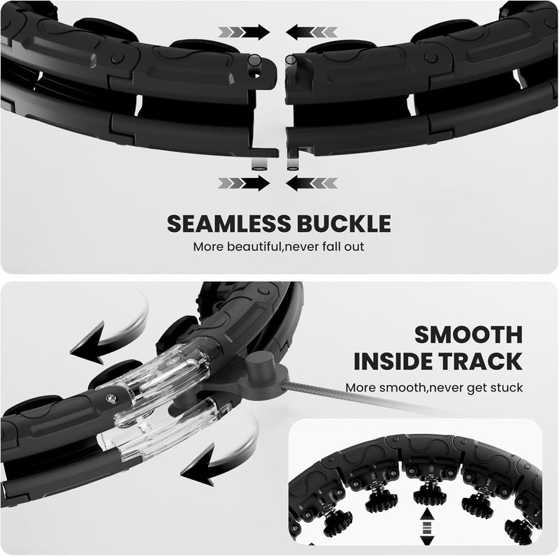 Fikswe Weighted Infinity Exercise Hoop - 64in 30 Links Smart Hoop for Adult Weight Loss, Plus Size Low-Impact Fitness Hoop for Beginners & Women​ - Image 5
